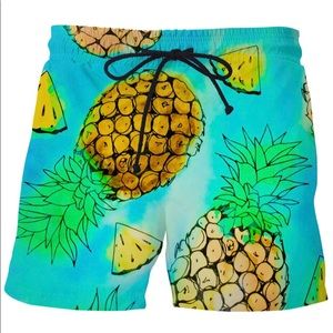 Pineapple Flooded Swim Trunks